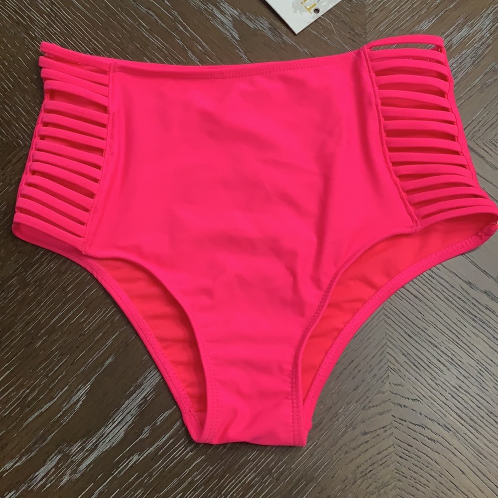 Tinibikini hot pink high waisted swimsuit bottoms Size XS